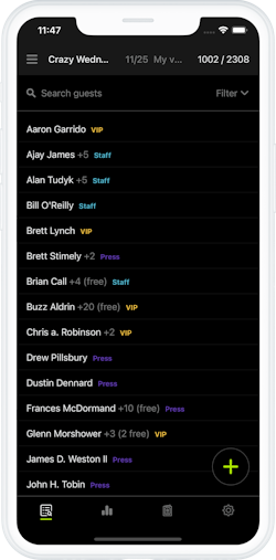 Guest list app screenshot